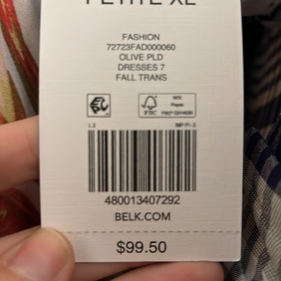 NWT Crown & Ivy maxi dress with ruffle neckline. XL petite - Picture 9 of 9